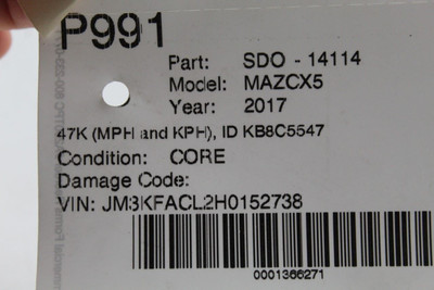 Speedometer MPH And KPH ID KB8C55471 47K Miles Fits 2017-2018 MAZDA CX-5 #46947 KB8C55471, KB8C55471A, KB8C55471