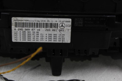 Speedometer 95K Miles 205 Type Sedan MPH Fits 2015 MERCEDES C300 OEM #25953 A2059000716 high resolution2