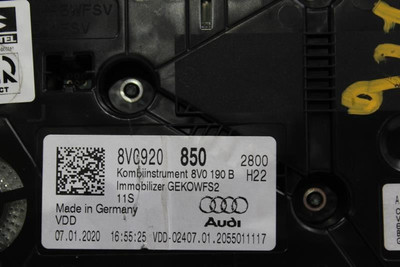 Speedometer Fits 2020 AUDI A3 OEM #25943 8V0920850 high resolution2