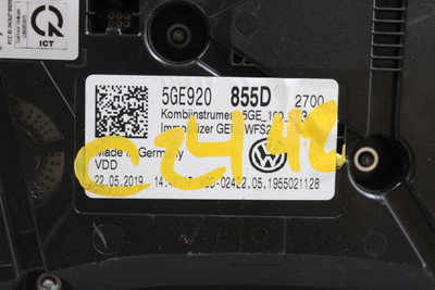 Speedometer 36K Miles Analog Display MPH Fits 2018-19 VOLKSWAGEN GOLF OEM #38648 5GE920855D high resolution2