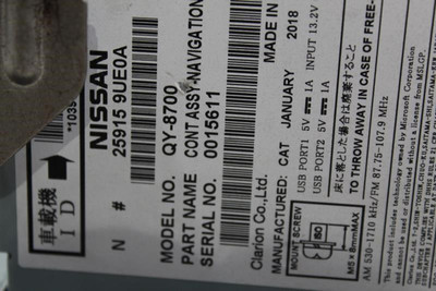 Audio Equipment Radio Receiver Navigation Fits 2018 NISSAN MURANO OEM #25467 259159UE0A high resolution2