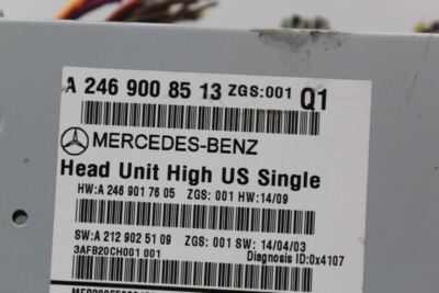 Audio Equipment Radio 156 Type Radio Fits 2015 MERCEDES GLA250 OEM #25505 A2469008513
