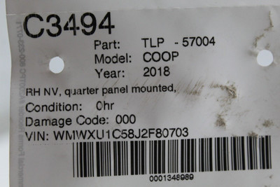 Right Passenger Tail Light Quarter Mounted Fits 2014-2020 MINI COOPER OEM #46982 63217297510, 63217297510