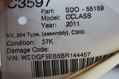 Speedometer 204 Type C300 MPH 37K Miles 2049001405 2011 MERCEDES C-CLASS 47086 2049001405, 2049006300, 2049001405