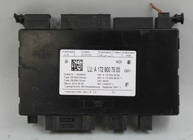 12 13 14 MERCEDES CLS550 W218 FRONT LEFT DRIVER SEAT CONTROL MODULE A1729007500 12 13 14 MERCEDES CLS550 W218 FRONT LEFT DRIVER SEAT CONTROL MODULE A1729007500