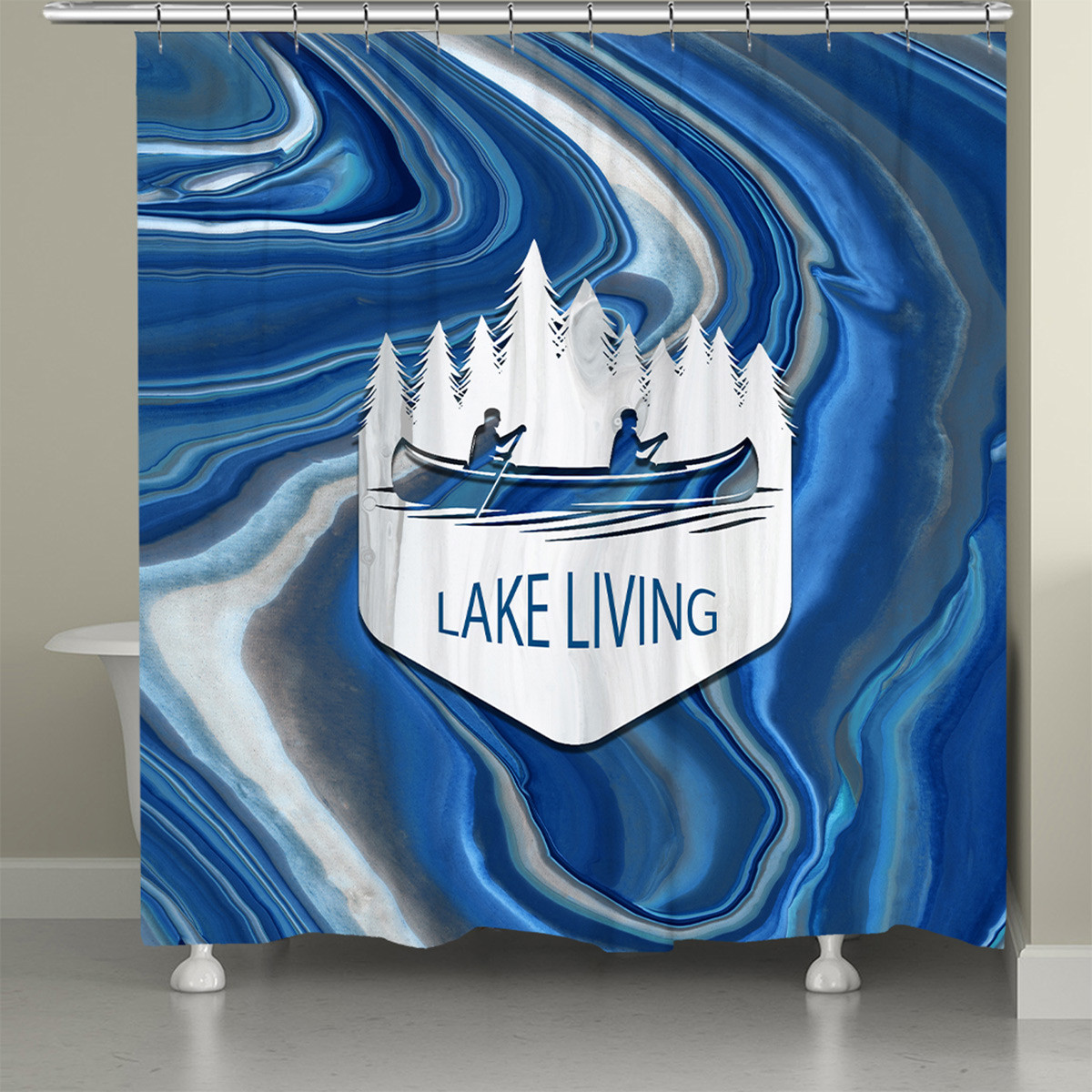 Rustic Shower Curtains Lake Life Shower Curtain Black Forest Decor