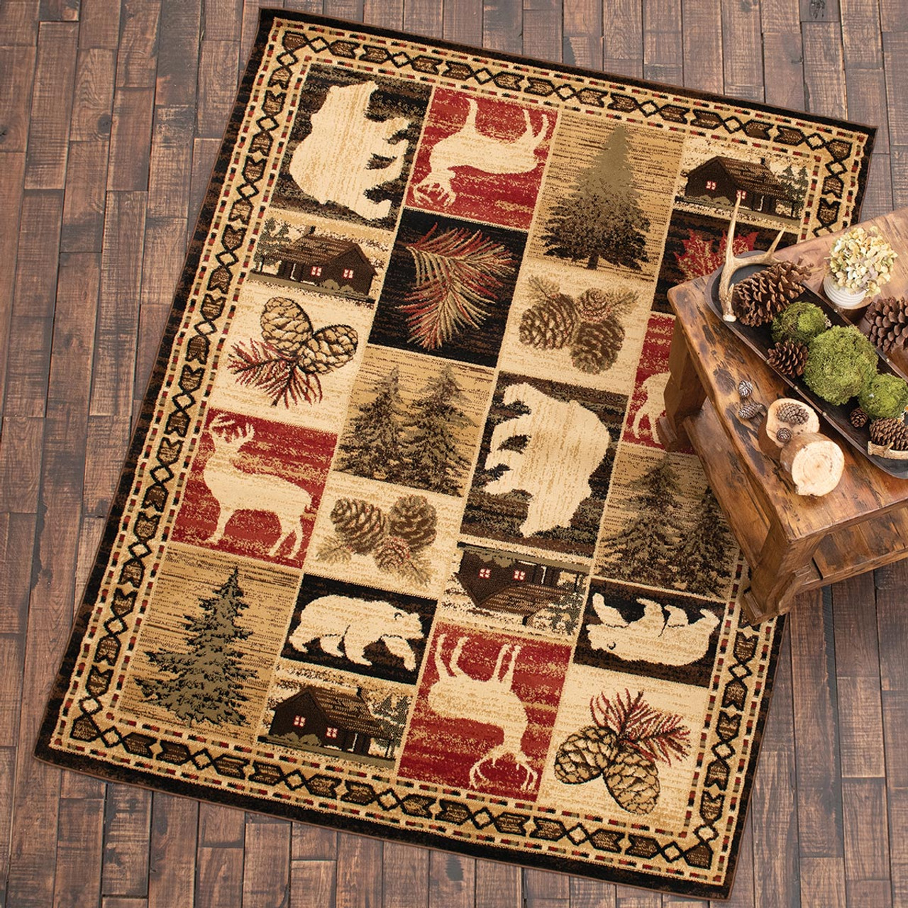 Black Bear Decor Bear Gifts Black Forest Decor   Bear And Deer Pass Rug Collection  77595.1640703150 