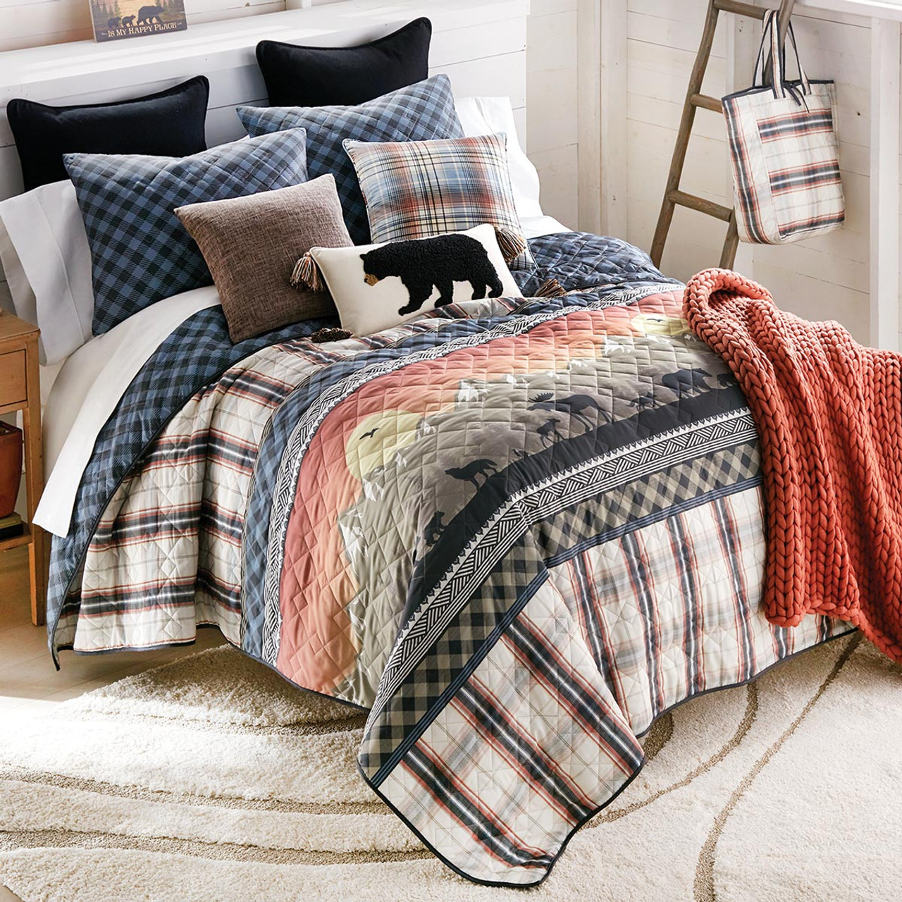 Moose D Cor Moose Gifts Black Forest D Cor   Wildlife Sunrise Quilt Bedding Collection  35219.1660254203 