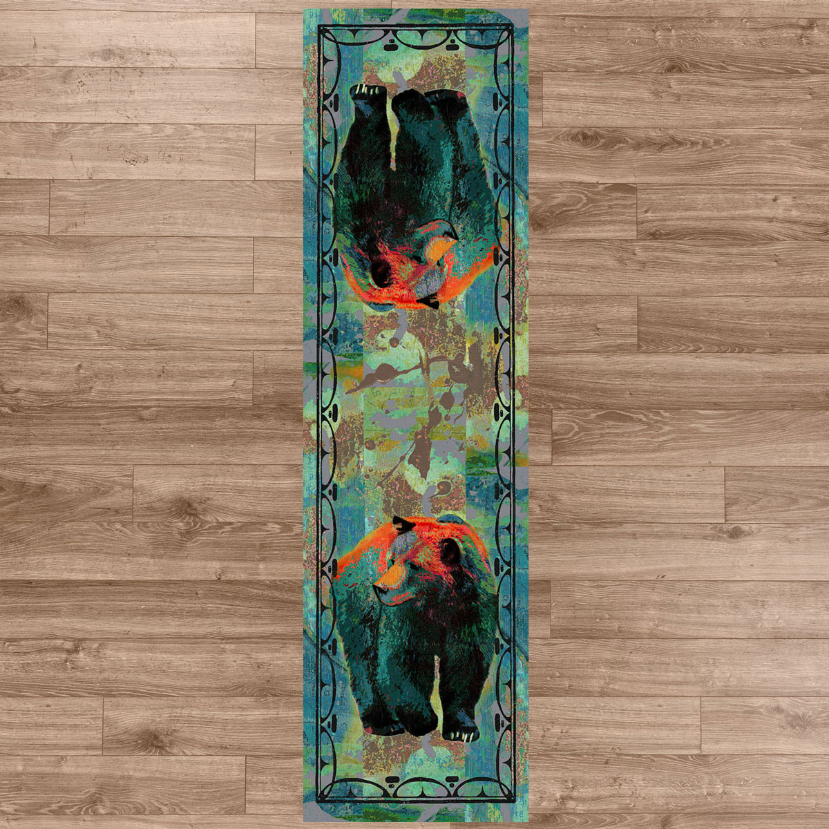 Wildlife Rugs: 2 x 3 Black Bear Walking Rug | Black Forest Decor