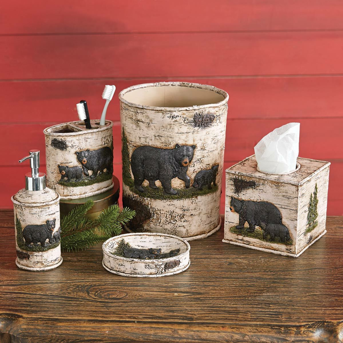 Woodland Bear Bath Accessories Black Forest Decor