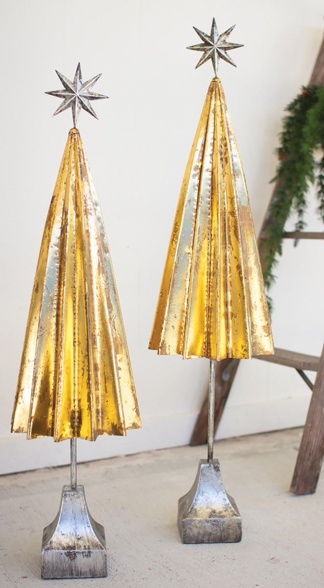 Golden Trees Set of 2 Black Forest Decor