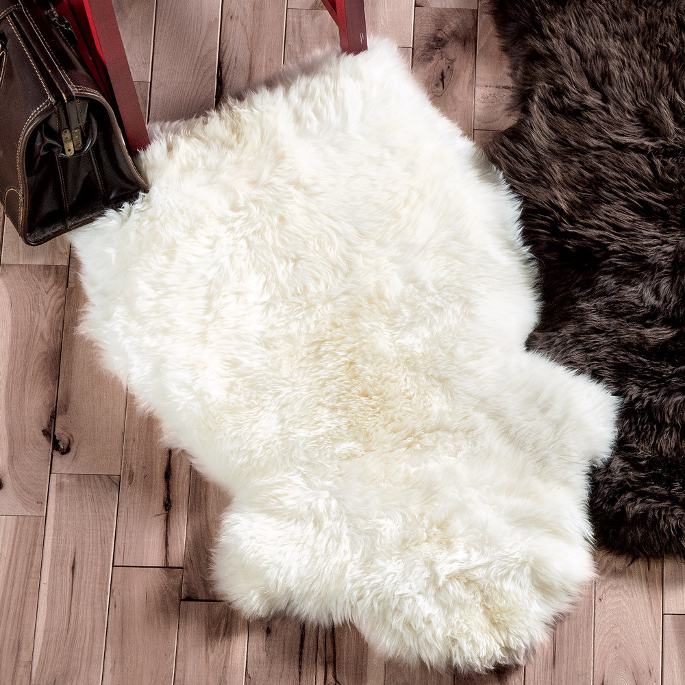 Ivory Small Sheepskin Rug Black Forest Decor