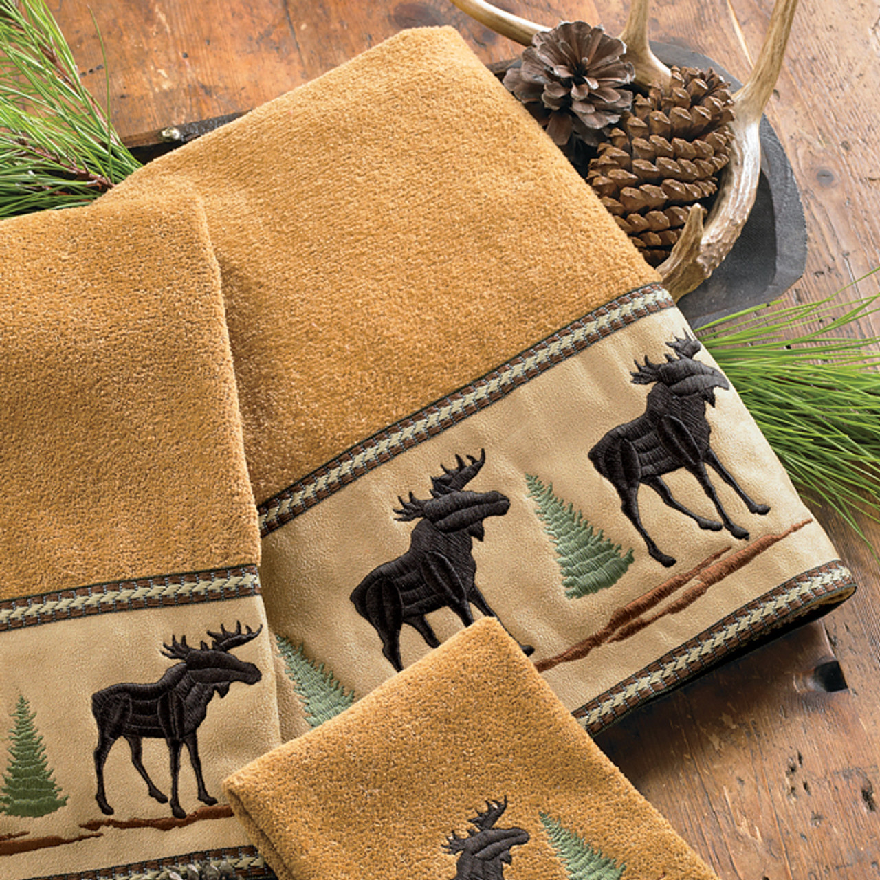 Deer Moose and Bear Kitchen Towels