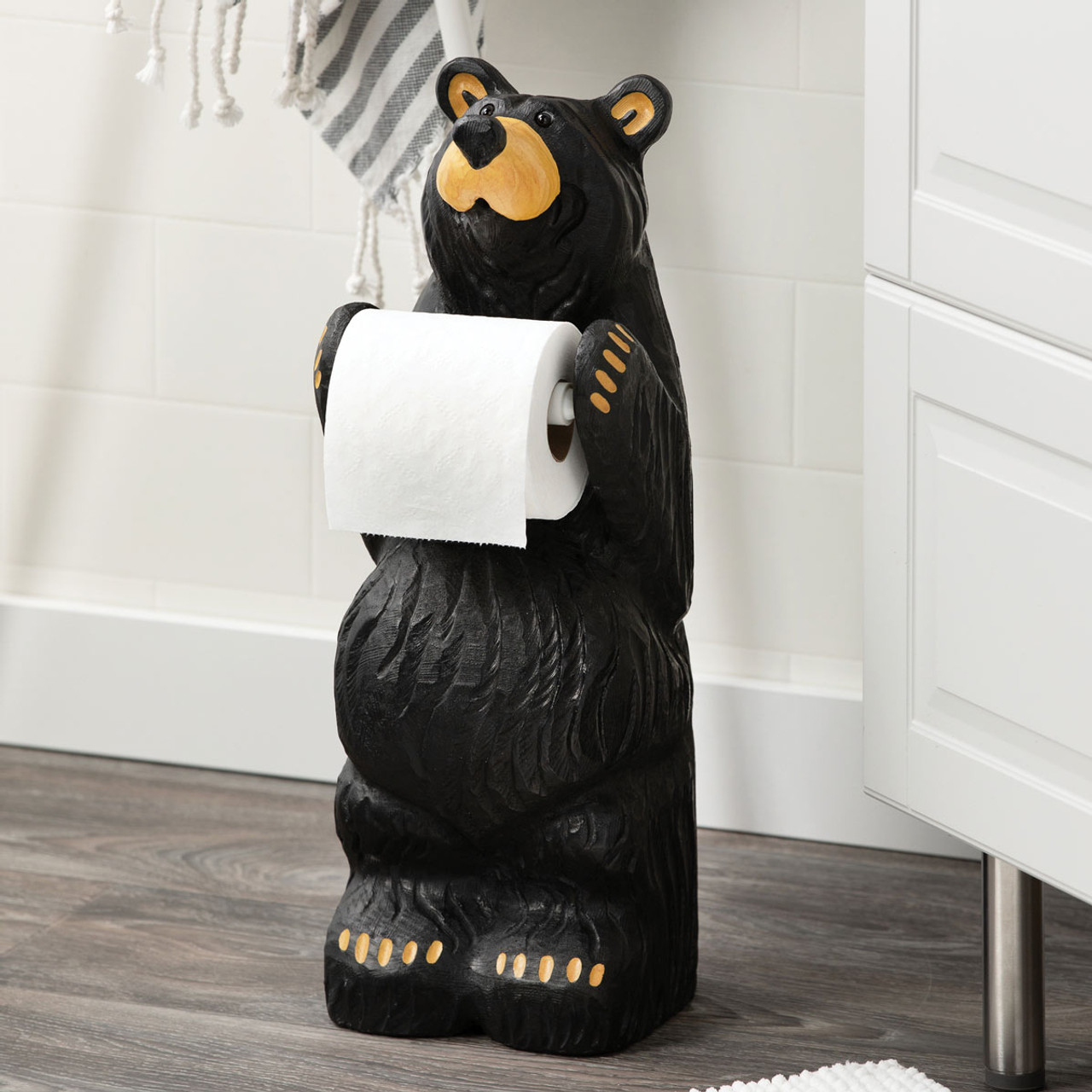 Whimsical Bear Standing Toilet Paper Holder