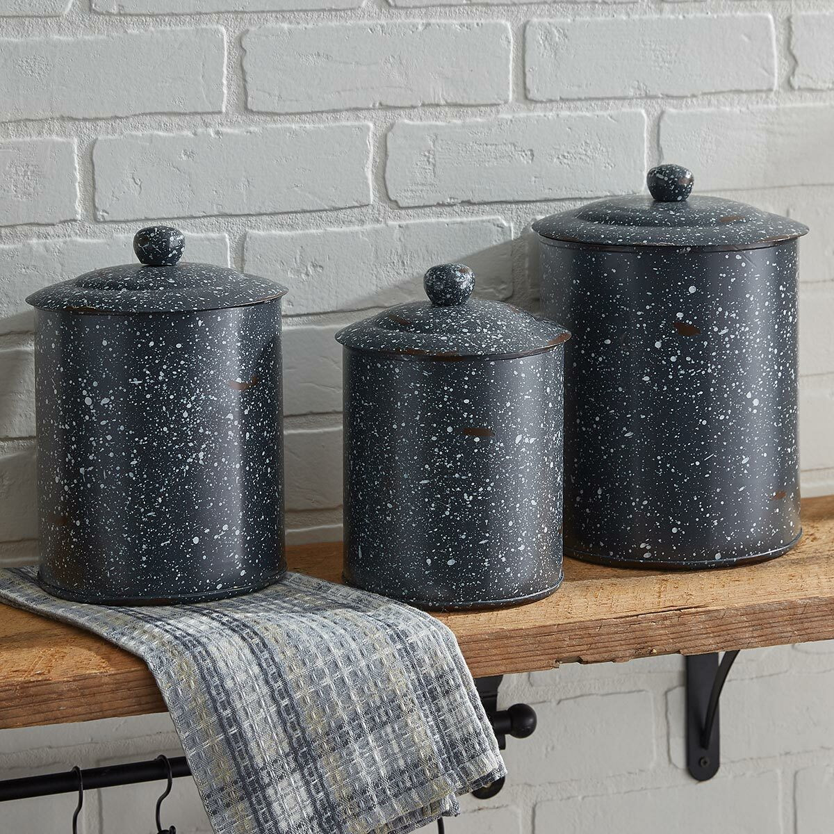 Lodge Gray Canisters Set of 3 Black Forest Decor