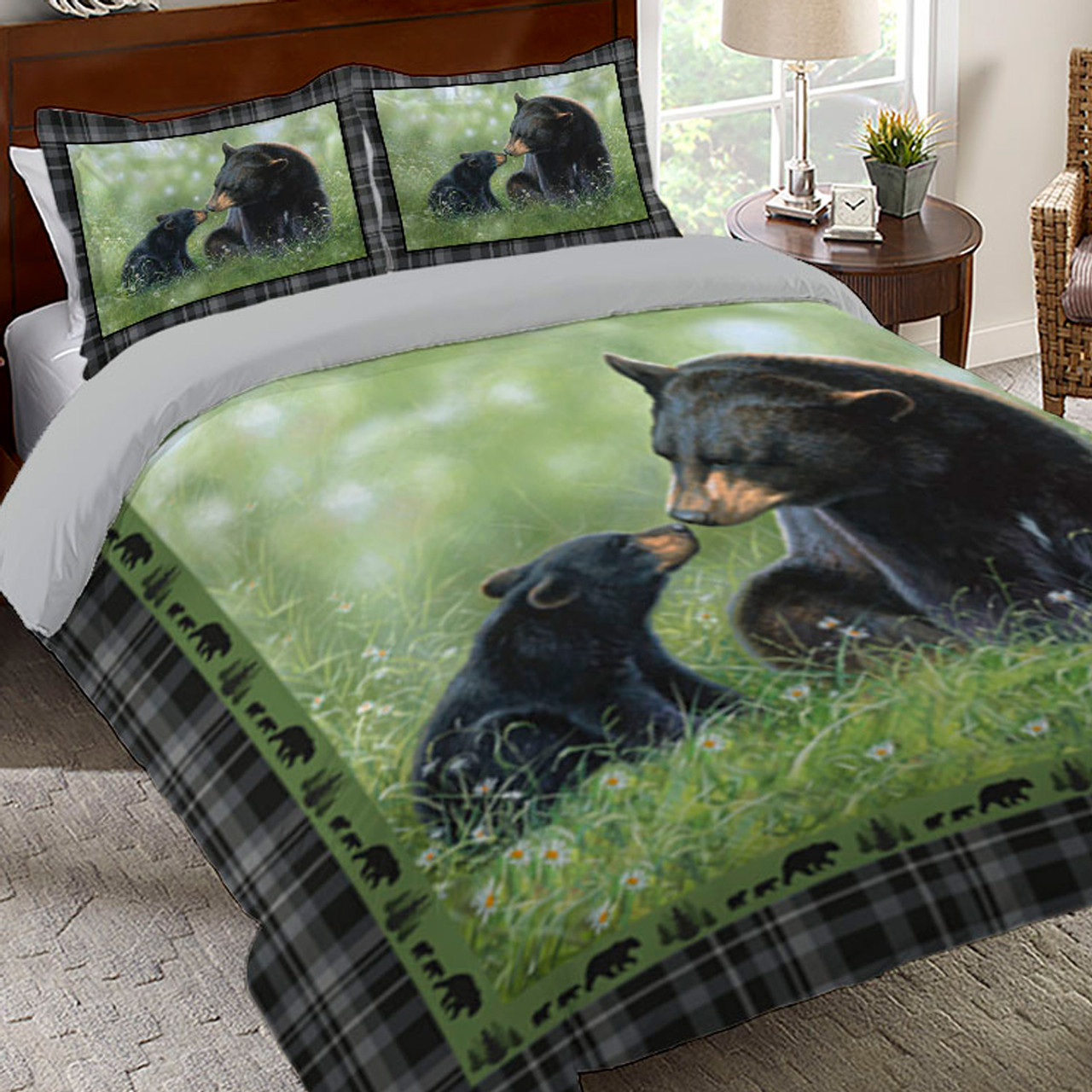 Loving Bears Comforter Set KingBlack Forest Décor
