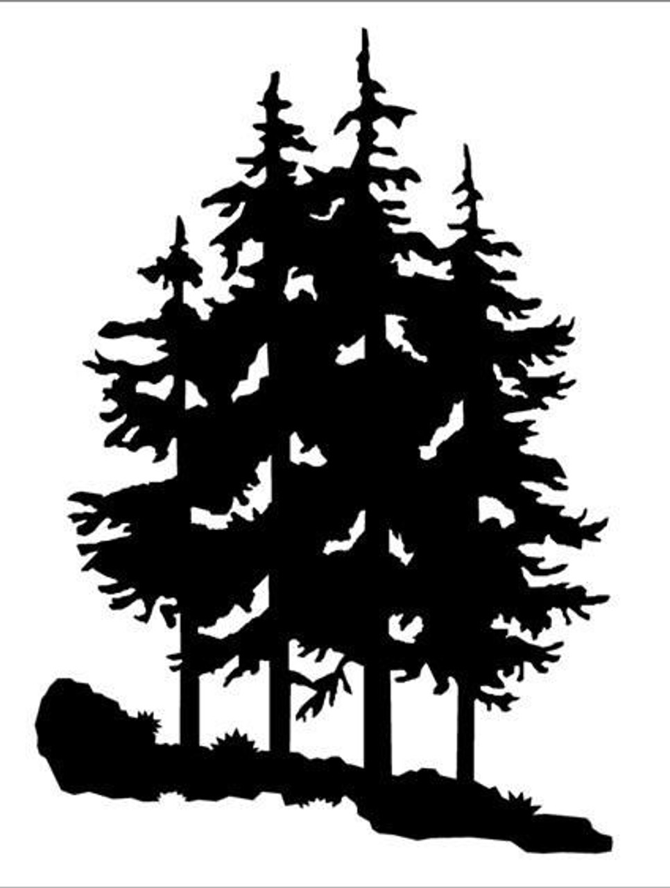 black and white pine tree paintings