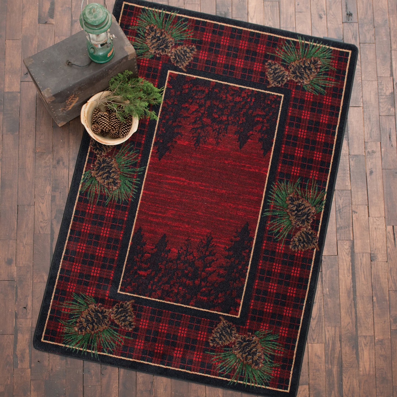 Durable Natural Rubber Door Mat Rug Green Forest Carpet