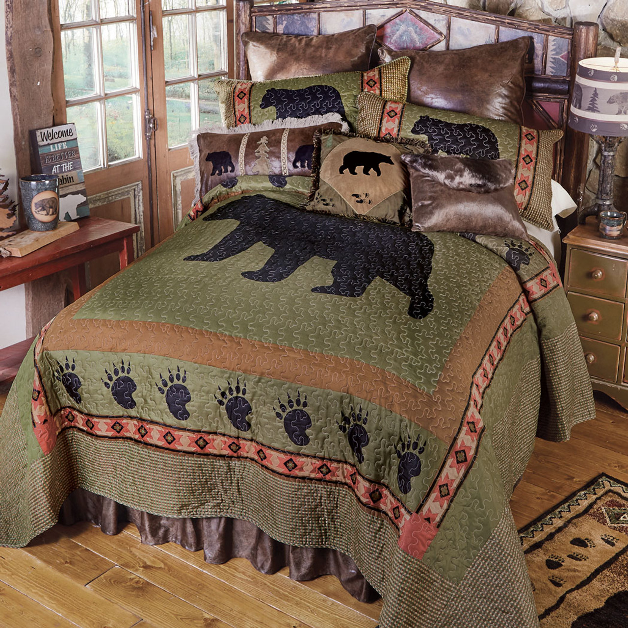 Sage Creek Bear Quilt Bed Set - Queen | Black Forest Decor
