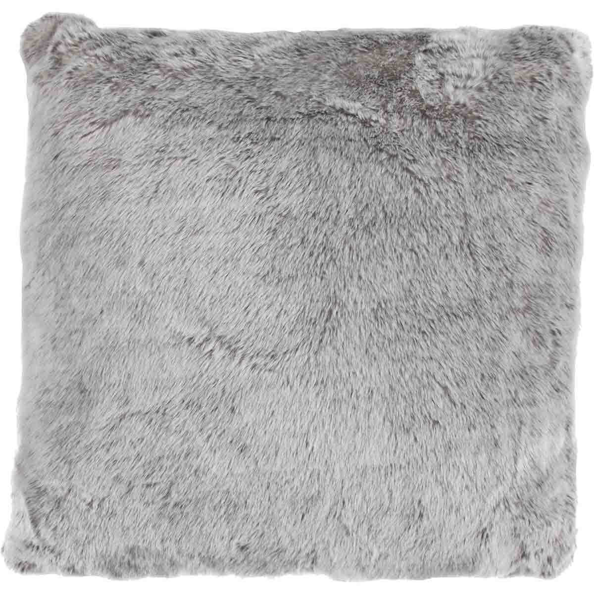 silver fur pillow