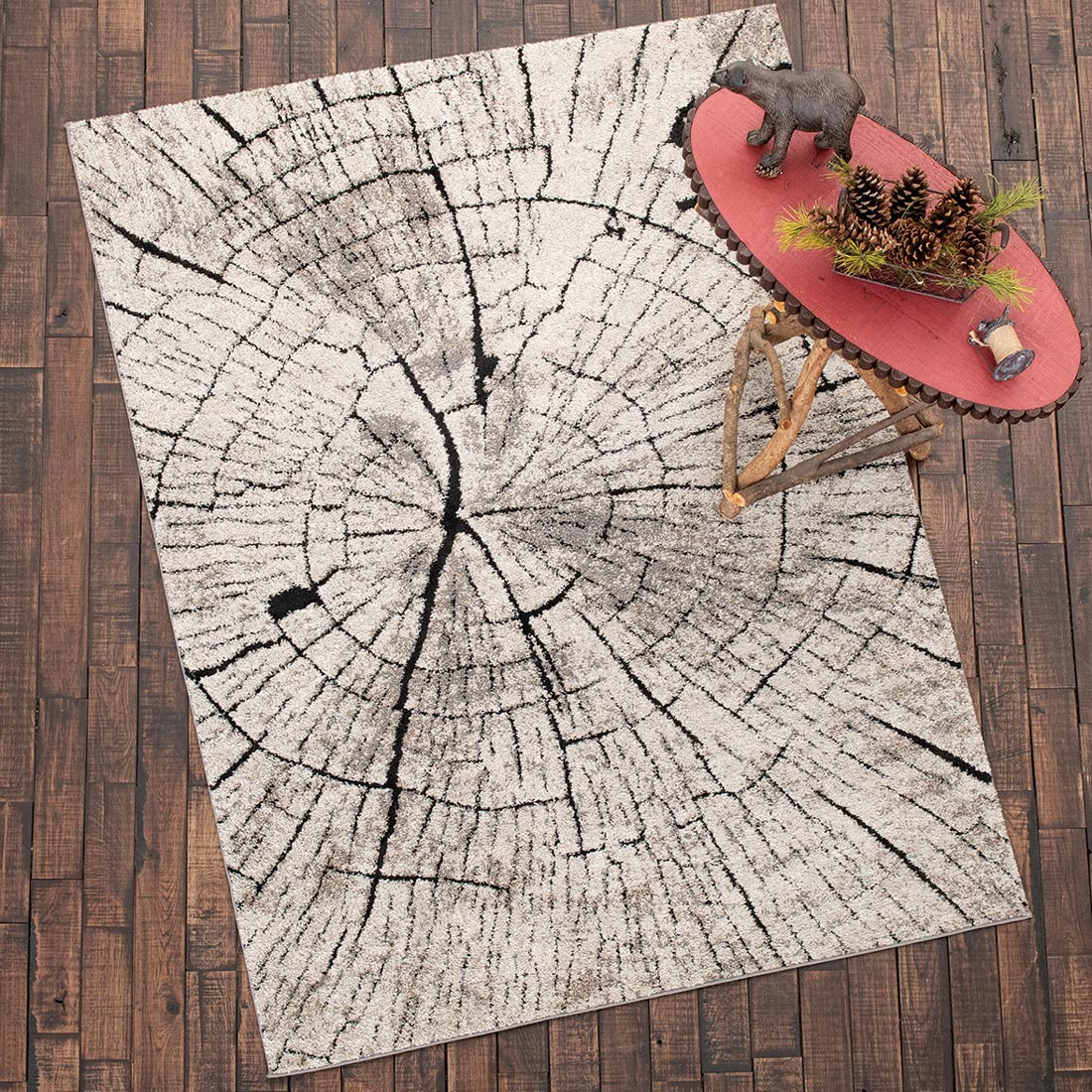 Timber Slice Rug - 5 x 7 | Black Forest Decor