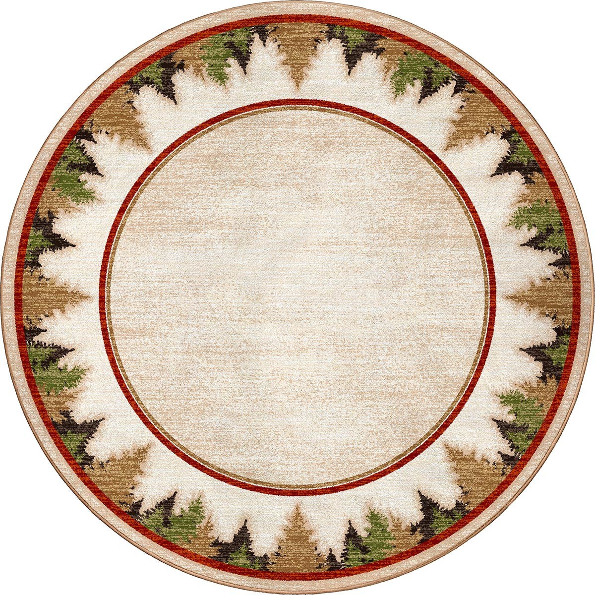 Woodland Grove Rug 8 Ft. Round Black Forest Decor