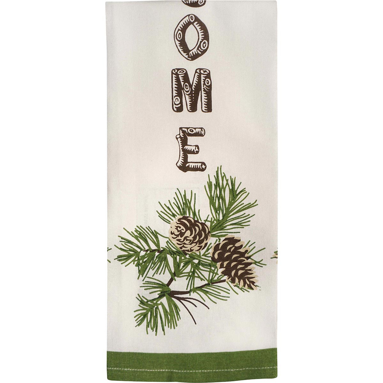 Pinecone Welcome Kitchen Towels - Set of 2