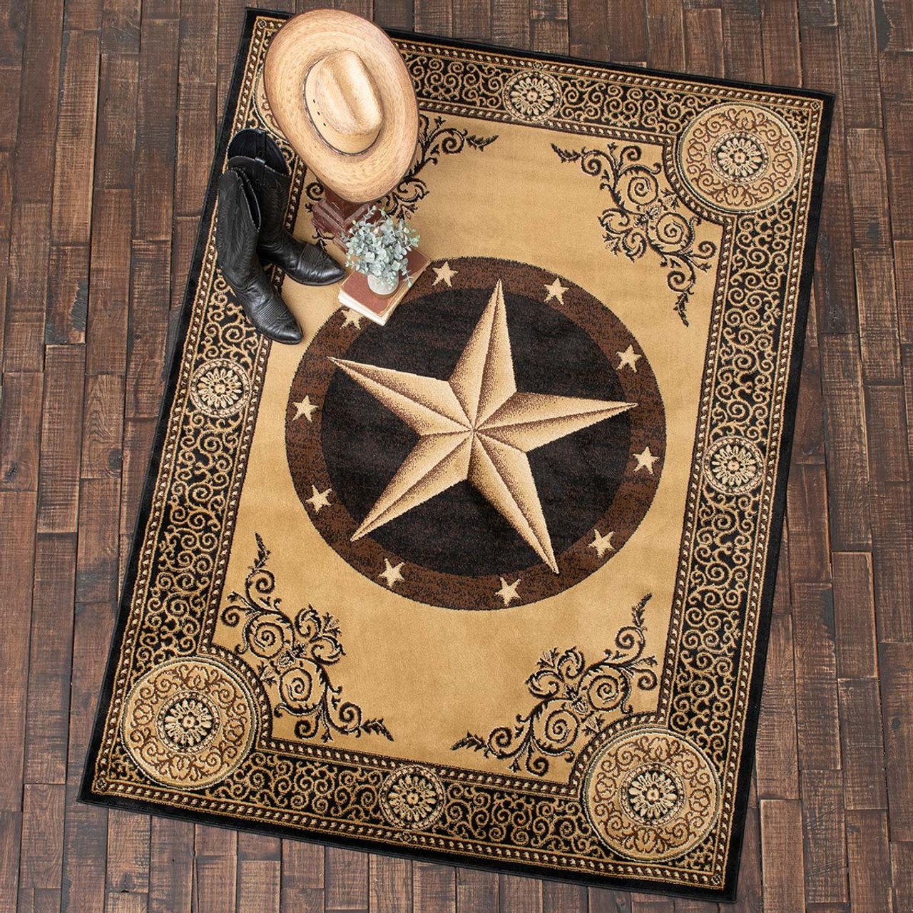 Lone Star Western Rug 8 X 10 Black Forest Decor   Media  62509.1675621674 