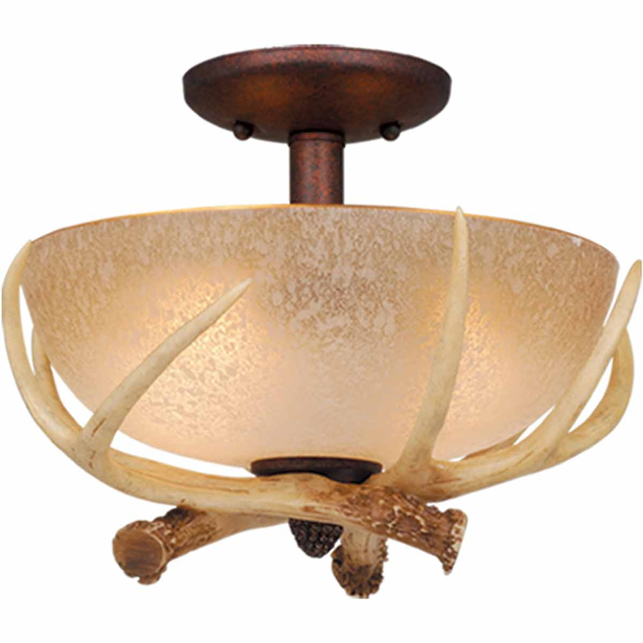 deer antler flush mount light