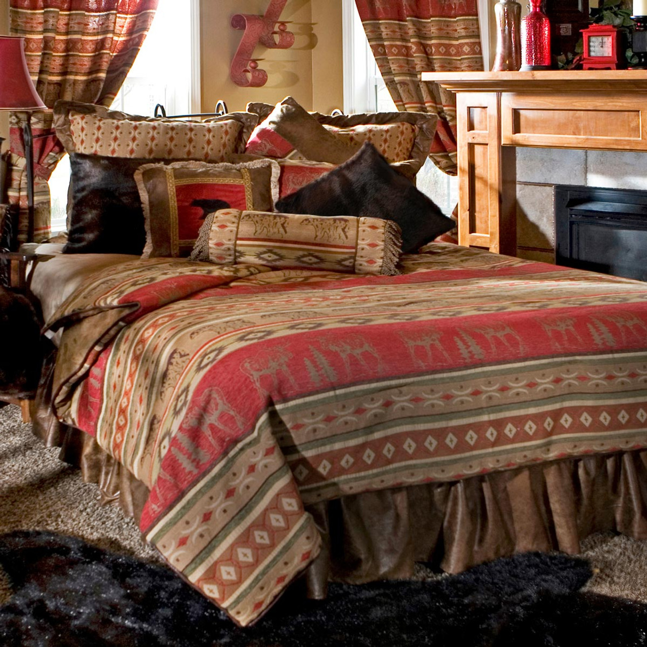 KING-SIZE RED and GOLD COMFORTER SET - household items - by owner