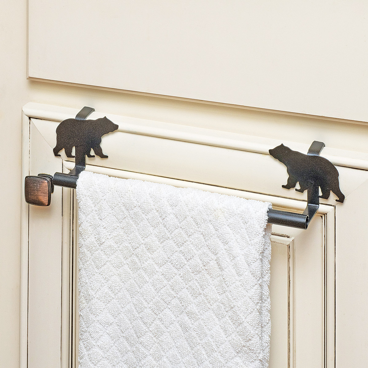 Cast Iron Lodge Theme Bear Brown Bathroom Accessories Towel Ring Bar Hook  Toilet Tissue -  Log Cabin Decor