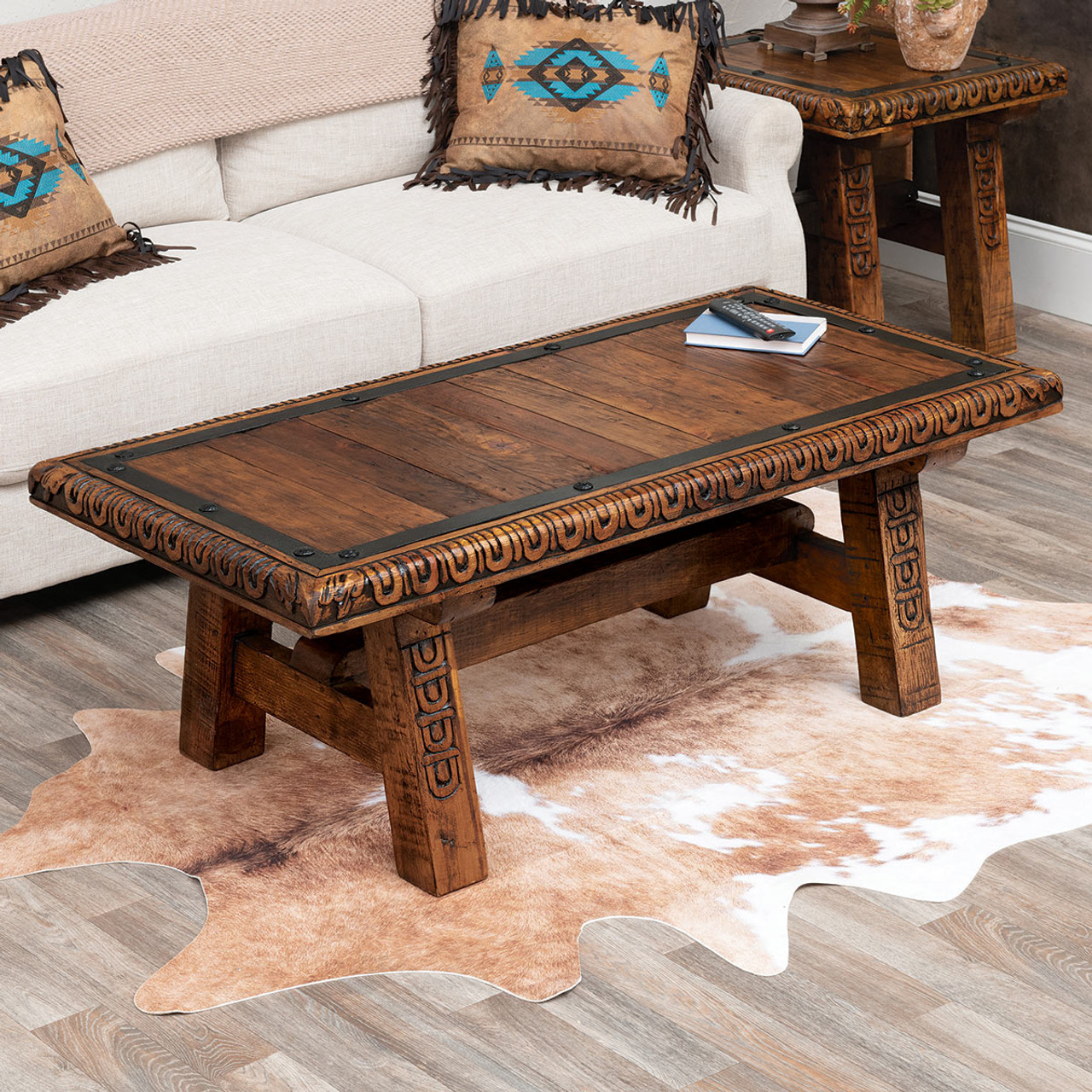 Old West Rustic Coffee Table, Black Forest Decor