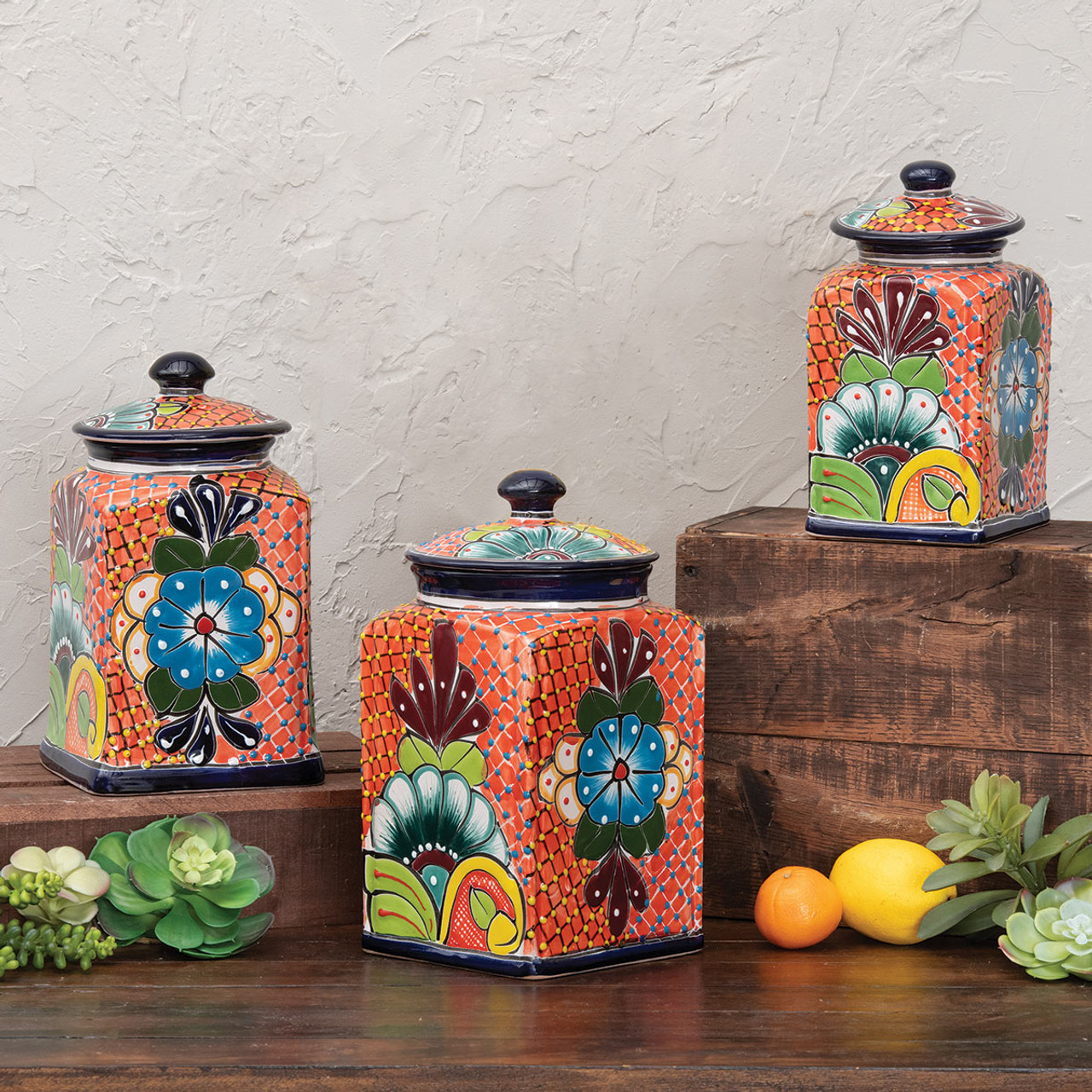 Tecumseh Ceramic Kitchen Canisters - Set of 3