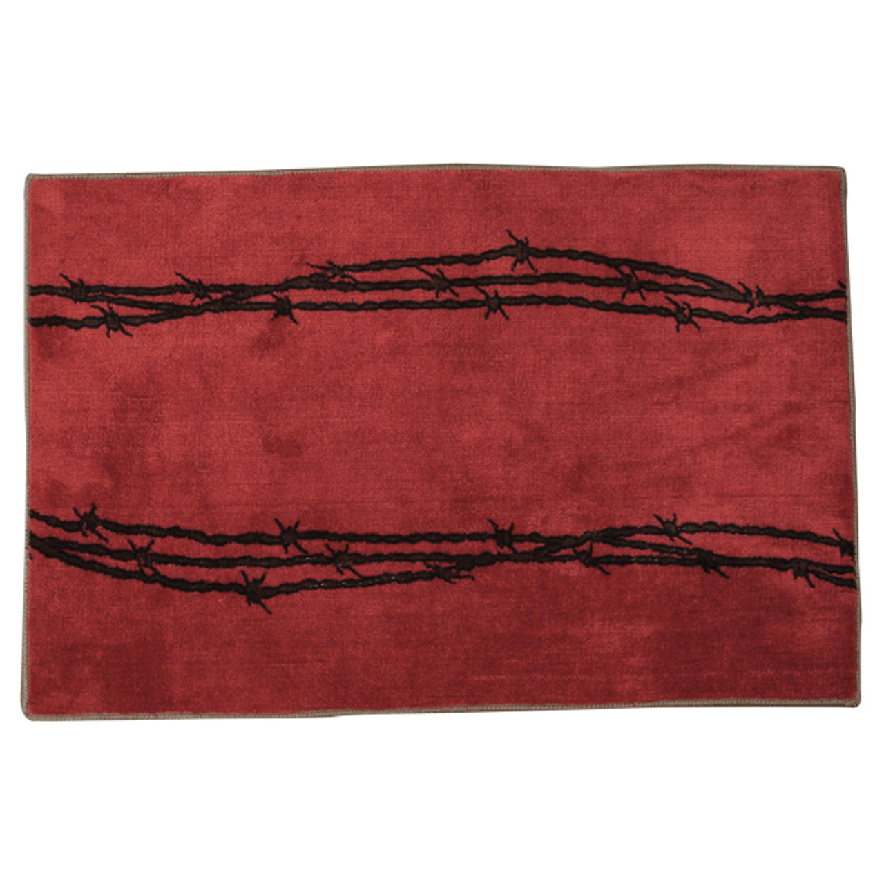 Barbed Wire Turquoise Bath Rug - 24W x 36L, Black Forest Decor