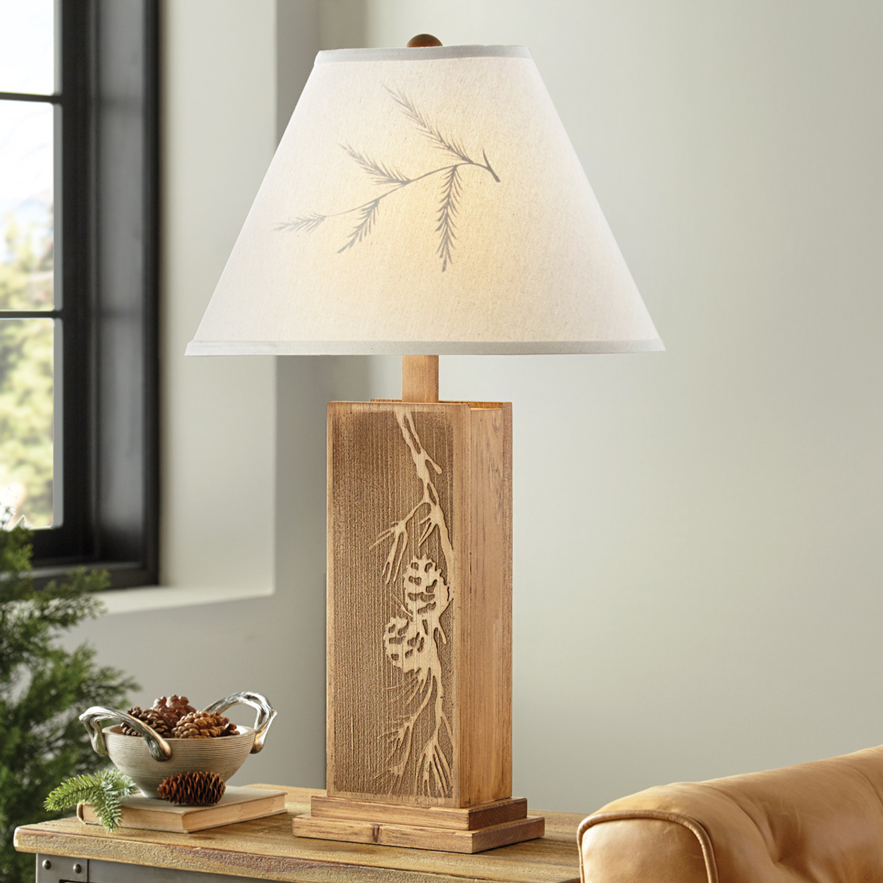 Pinecone Spirit Table Lamp | Black Forest Decor