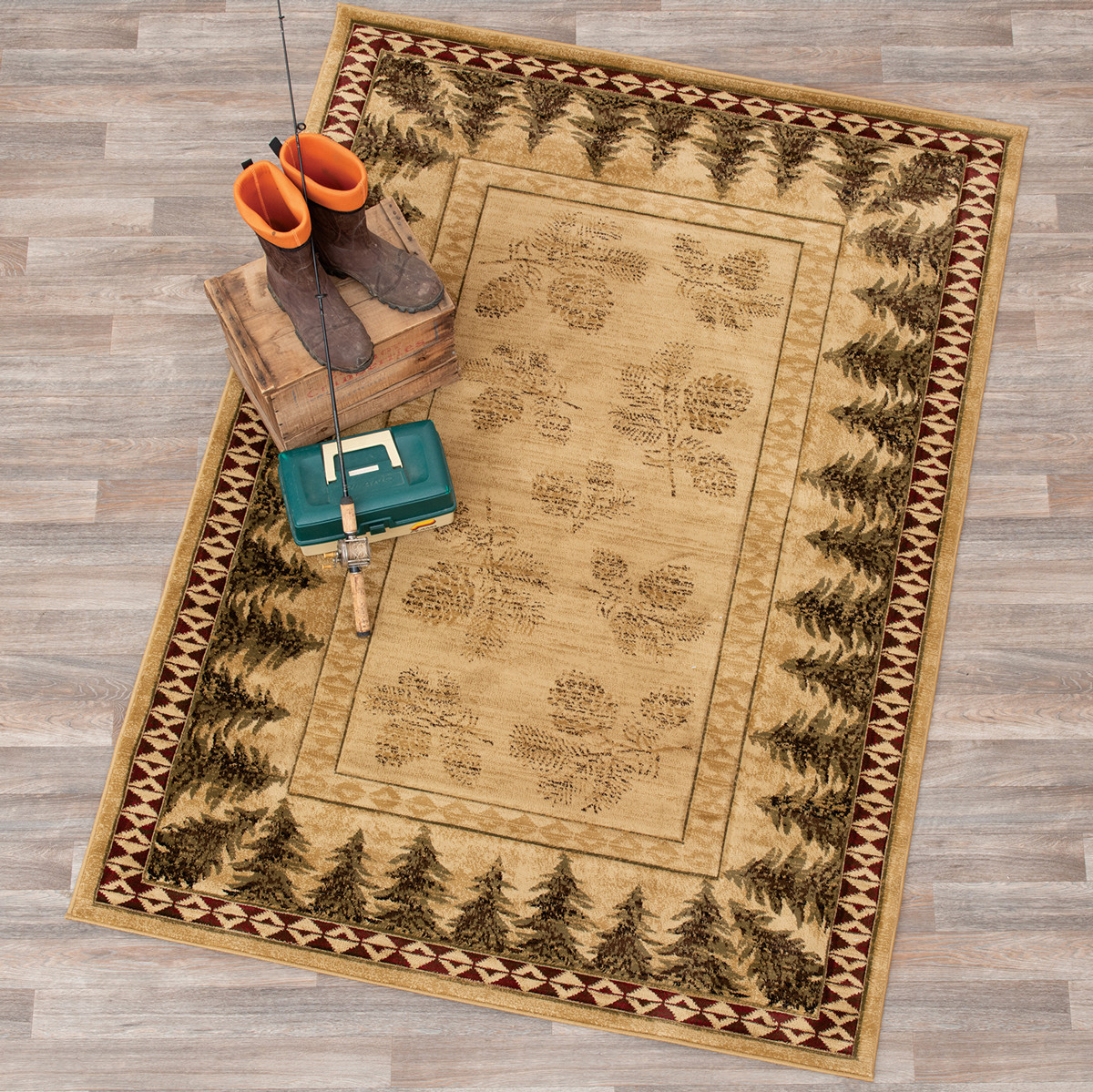 Timberland Pinecones Rug - 5 x 7 | Black Forest Decor