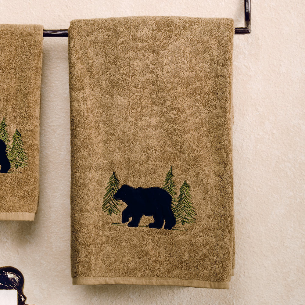 Black Bear Forest Bath Towel Black Forest Decor