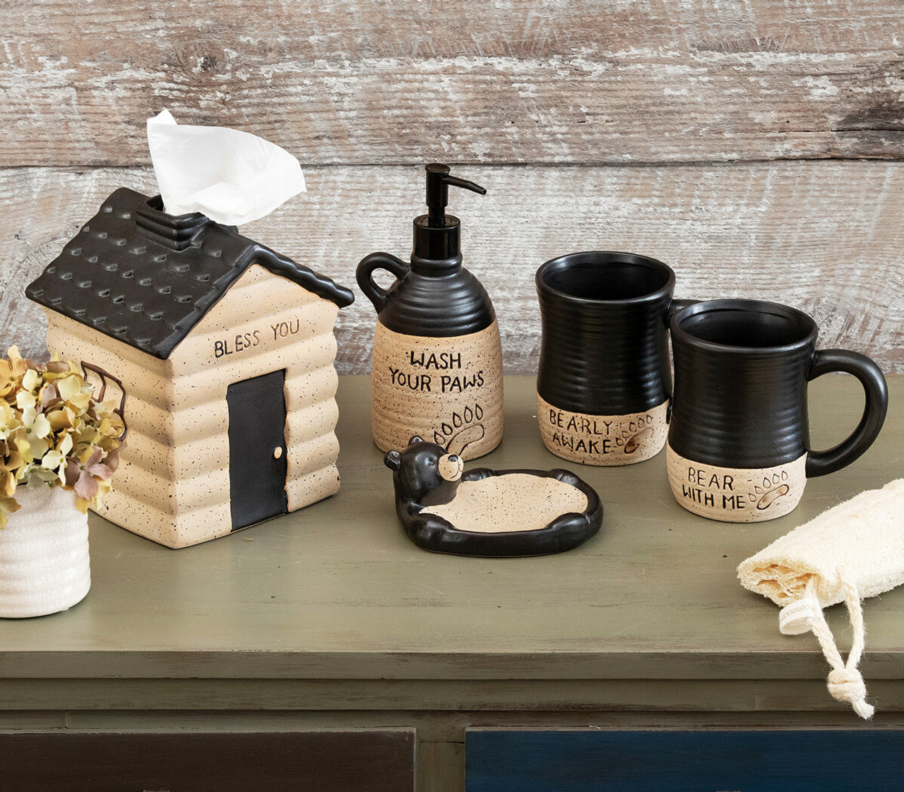 Cascade Bear Bath Accessories Black Forest Decor