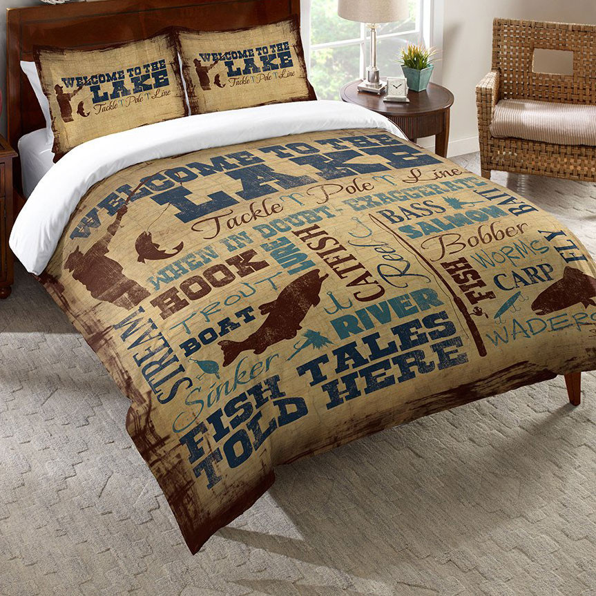 Cabin Lifestyle Duvet Cover Queen Black Forest Decor