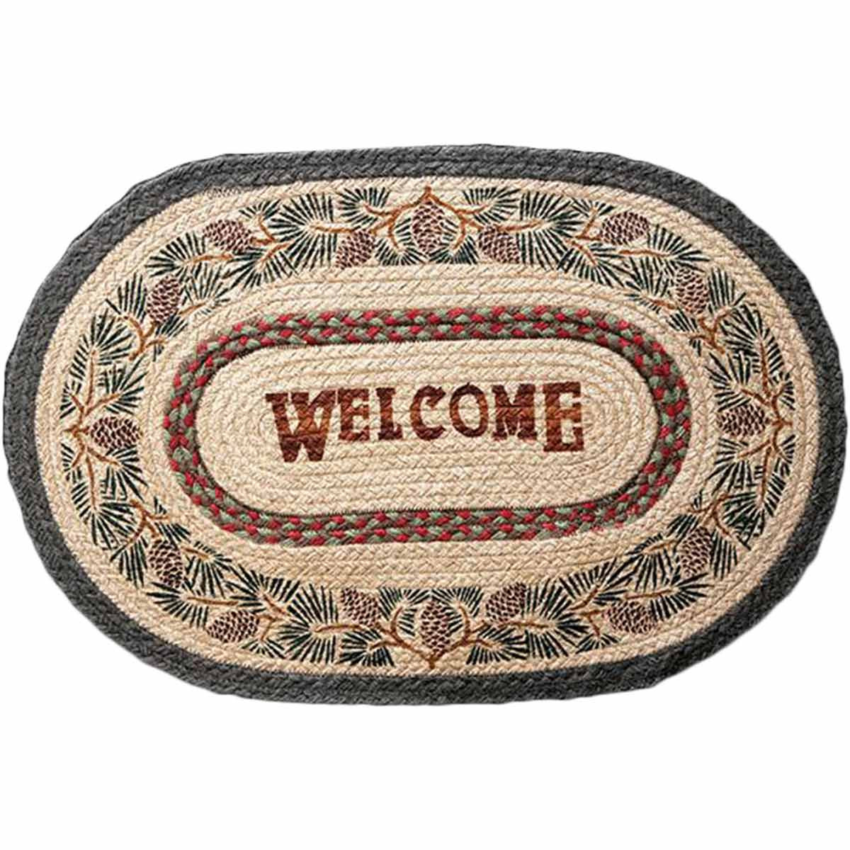 Welcome to the Forest Pinecone Bath Rug | Black Forest Decor