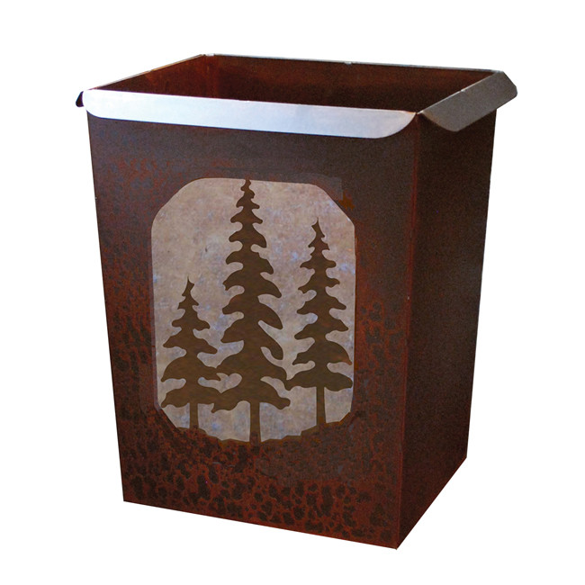 Buffalo Tooled Leather Waste Basket- SALE - OUT OF STOCK | Black Forest