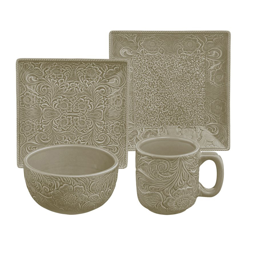 Misty Forest Dinnerware Set (16 pcs) BACKORDERED UNTIL 9/3/2021Black