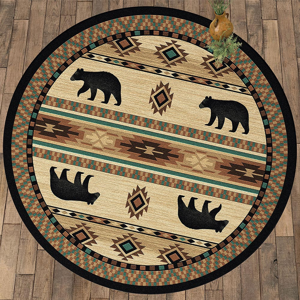 Wampum Bears Rug Collection Black Forest Decor