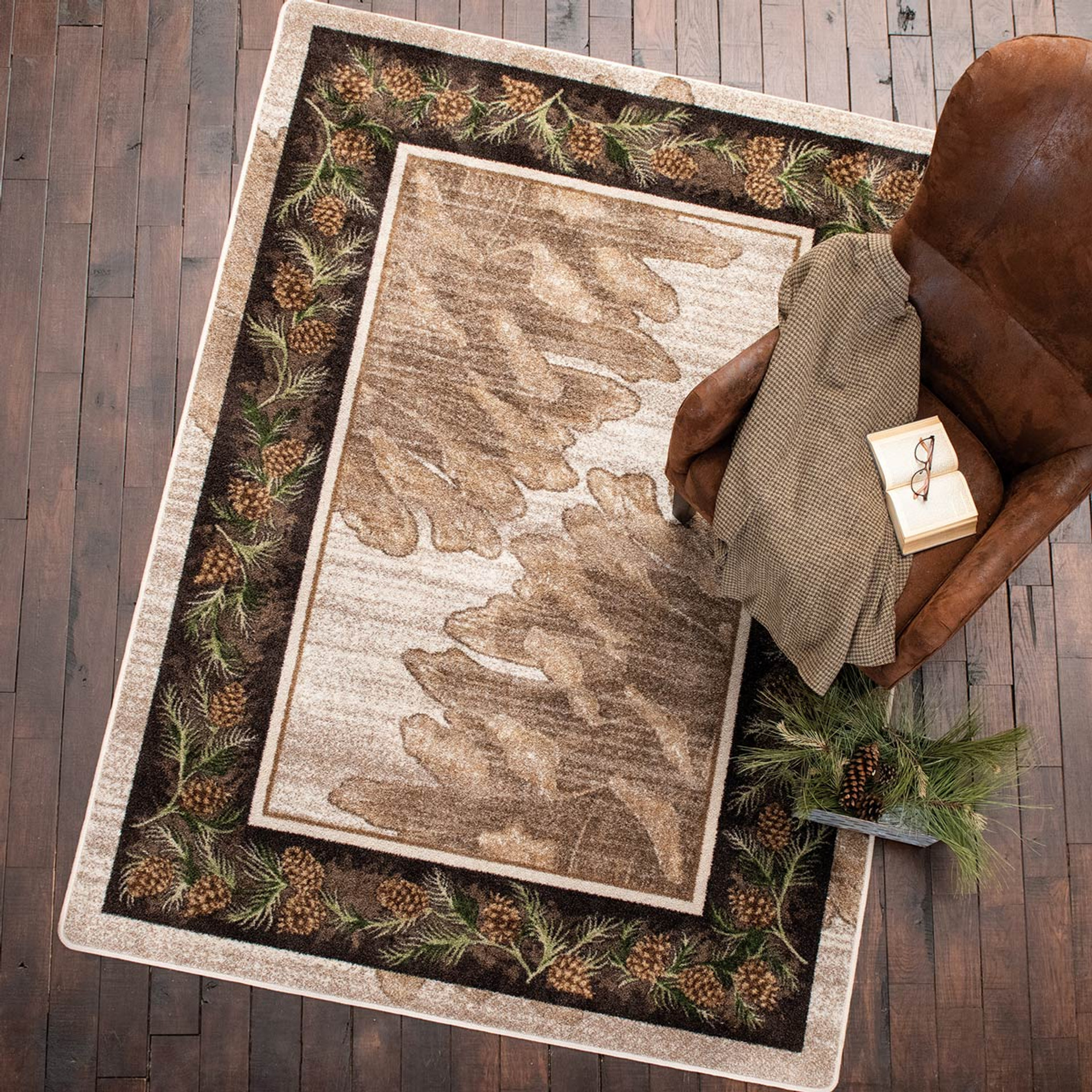 Winnipeg Pines Rug 8 x 11 Black Forest Decor