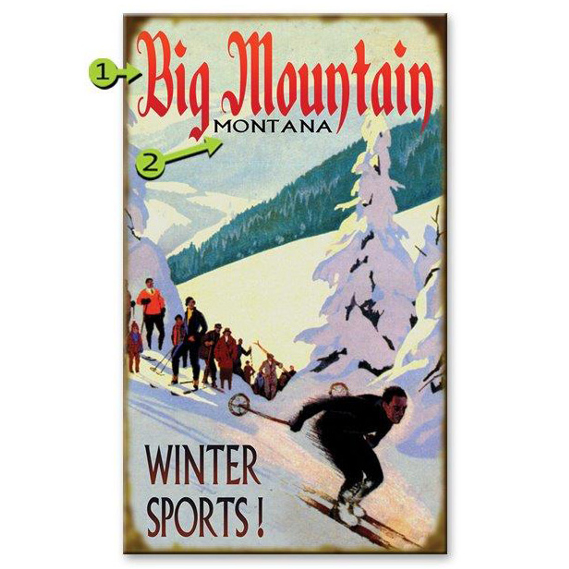 Winter Sports Ski Sign | Black Forest Decor