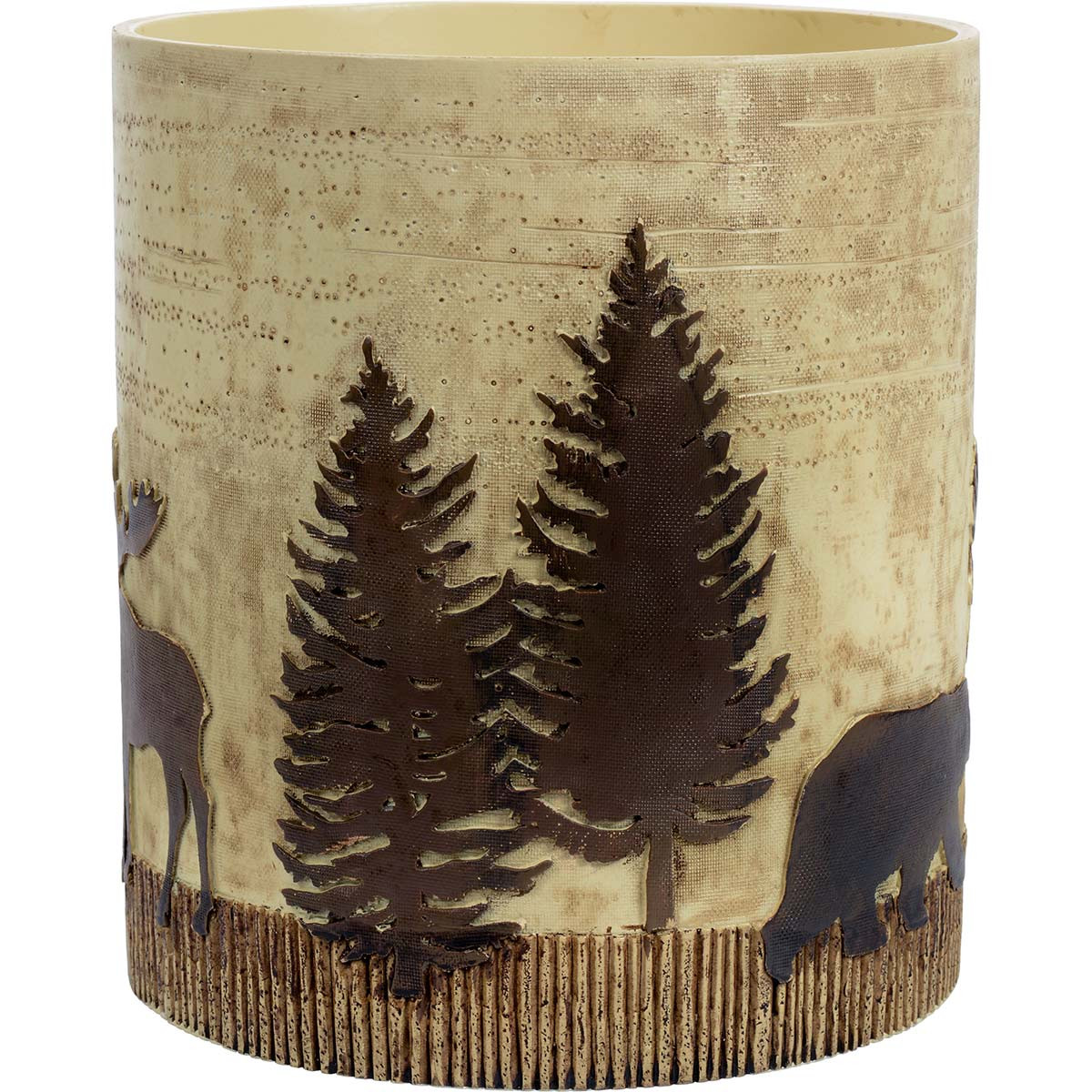 Woodland Moose & Bear Waste Basket Black Forest Decor