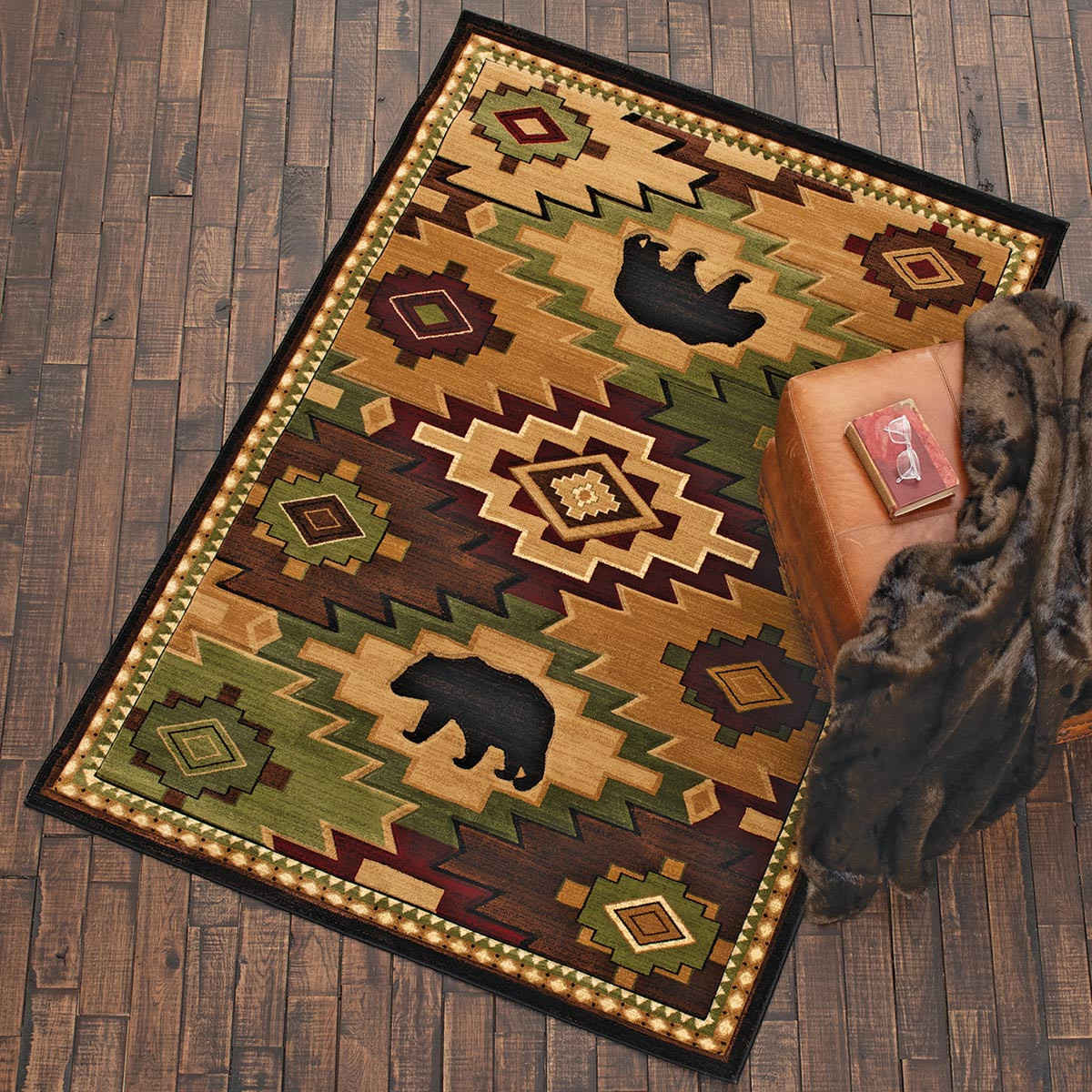 Bear Rugs: Family of Bears Bath Rug | Black Forest Decor