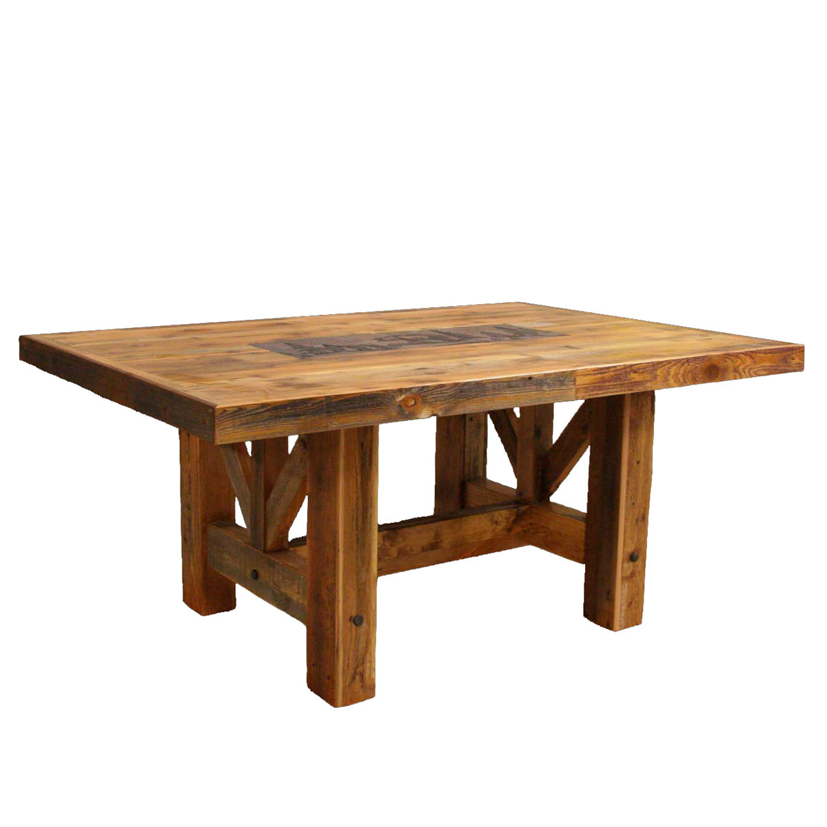 Barnwood Farmhouse Trestle Table 96 x 48 Black Forest Decor