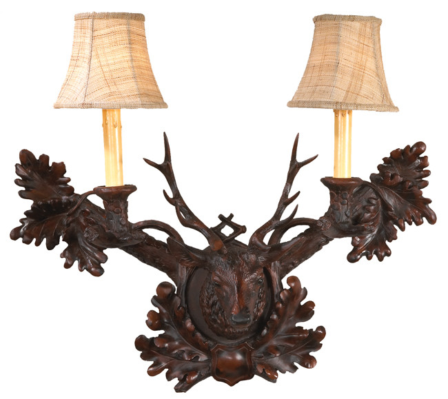 Rustic Wall Sconces Black Forest Stag Wall SconceBlack Forest Decor