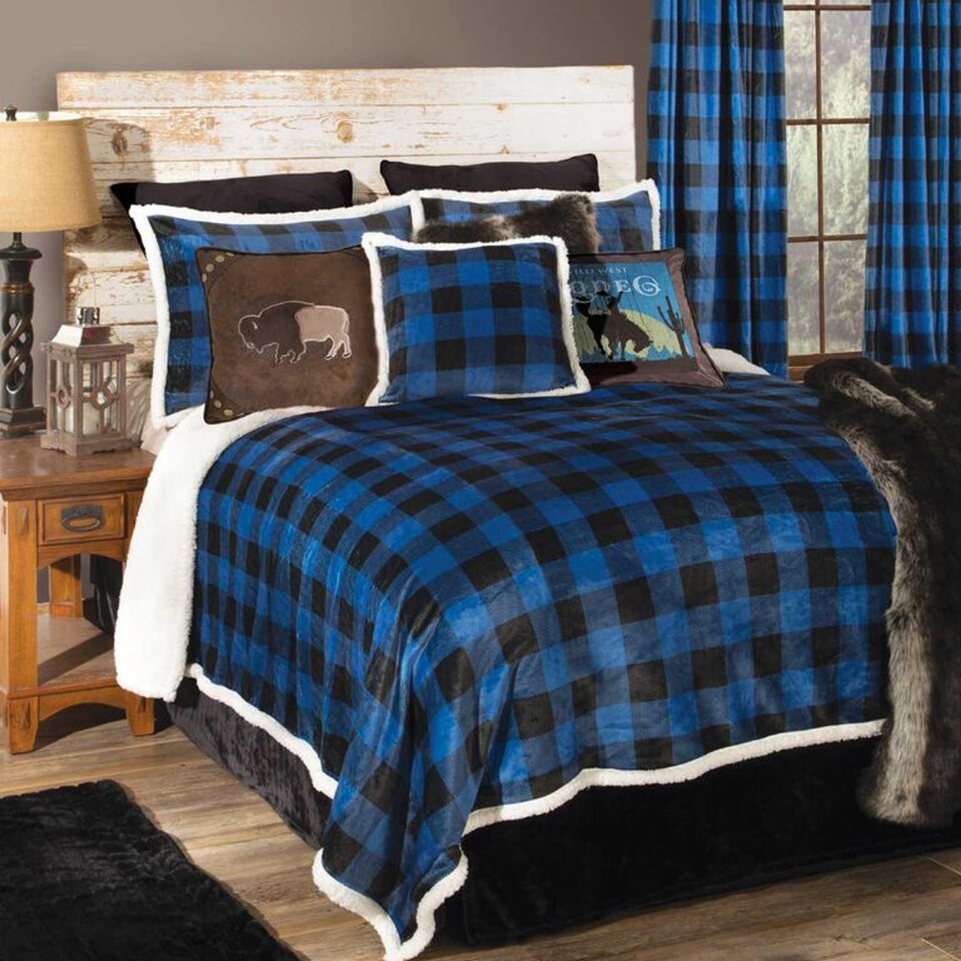 Rustic Bedding Blue Buffalo Check Bedding Collection   Apicgxr33  58218.1644961900 